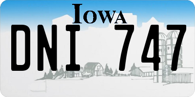 IA license plate DNI747
