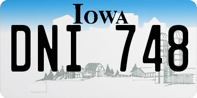 IA license plate DNI748