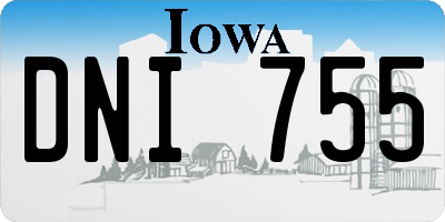 IA license plate DNI755