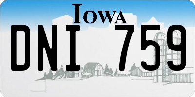 IA license plate DNI759