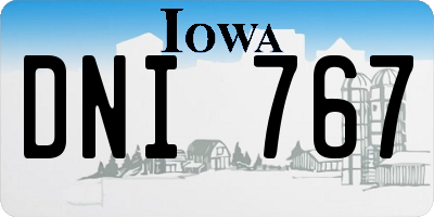 IA license plate DNI767