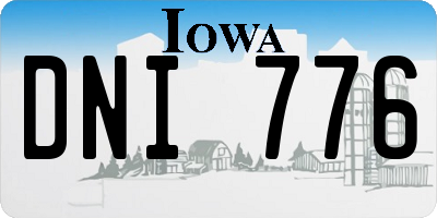 IA license plate DNI776