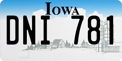 IA license plate DNI781