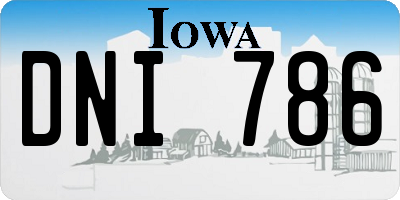 IA license plate DNI786
