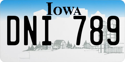 IA license plate DNI789