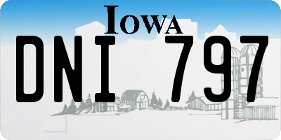 IA license plate DNI797