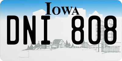 IA license plate DNI808