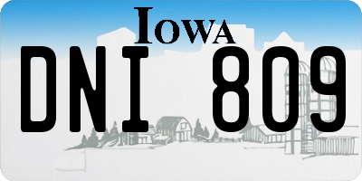 IA license plate DNI809
