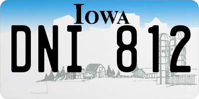 IA license plate DNI812