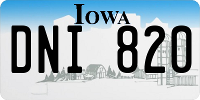 IA license plate DNI820