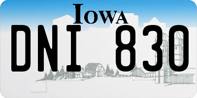 IA license plate DNI830