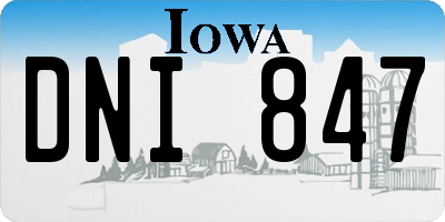 IA license plate DNI847