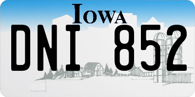 IA license plate DNI852