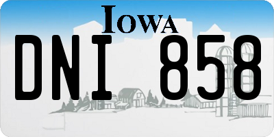 IA license plate DNI858