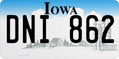 IA license plate DNI862