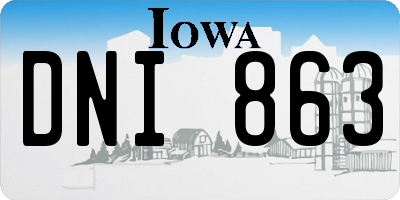 IA license plate DNI863