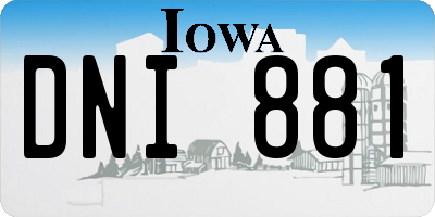IA license plate DNI881