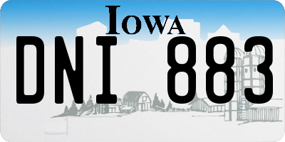 IA license plate DNI883