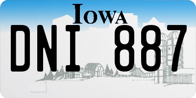 IA license plate DNI887