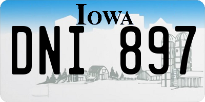 IA license plate DNI897