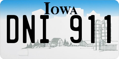 IA license plate DNI911