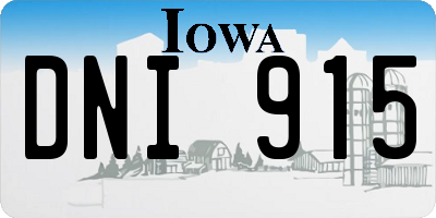 IA license plate DNI915
