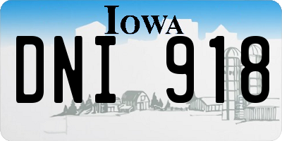 IA license plate DNI918