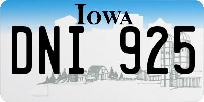 IA license plate DNI925