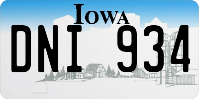 IA license plate DNI934
