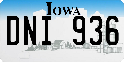 IA license plate DNI936