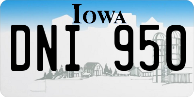 IA license plate DNI950