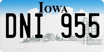 IA license plate DNI955