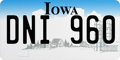 IA license plate DNI960