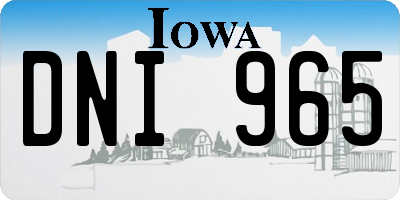 IA license plate DNI965
