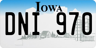IA license plate DNI970