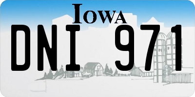 IA license plate DNI971