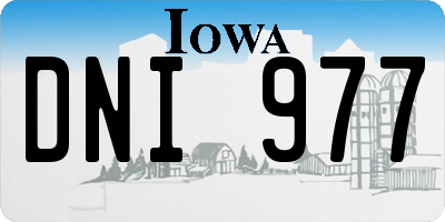 IA license plate DNI977