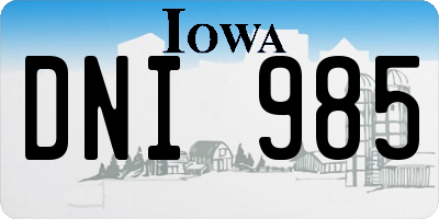 IA license plate DNI985