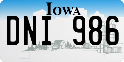 IA license plate DNI986