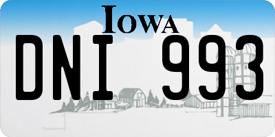 IA license plate DNI993