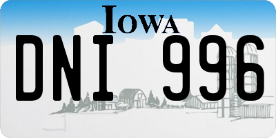 IA license plate DNI996