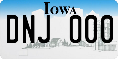 IA license plate DNJ000