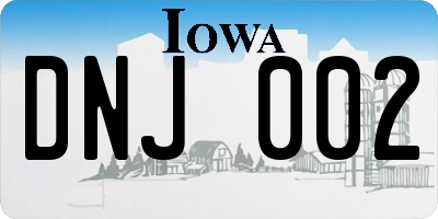 IA license plate DNJ002
