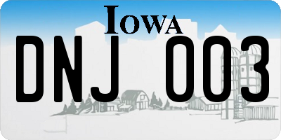 IA license plate DNJ003