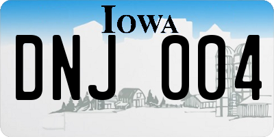IA license plate DNJ004