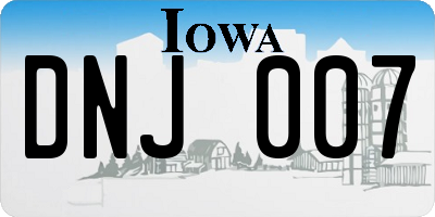 IA license plate DNJ007