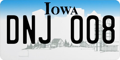 IA license plate DNJ008