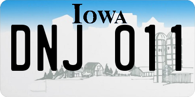 IA license plate DNJ011