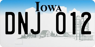 IA license plate DNJ012