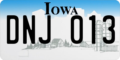IA license plate DNJ013